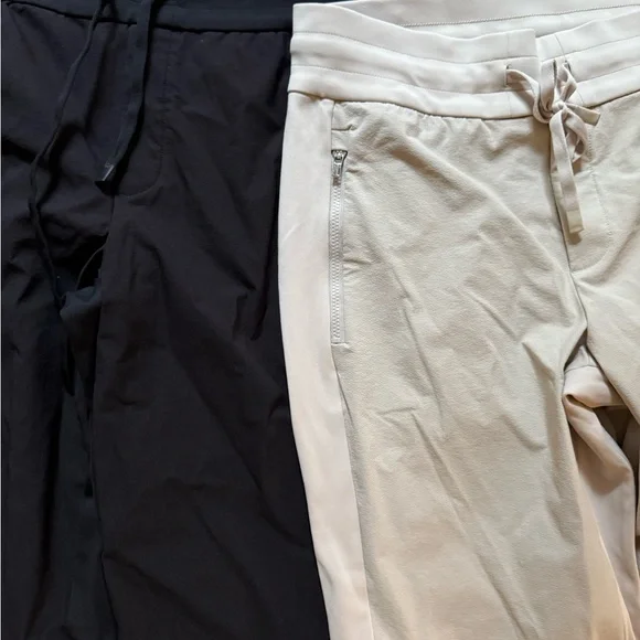 Athleta Black and Tan Track Pants with Elastic Waistbands - Picture 3 of 6